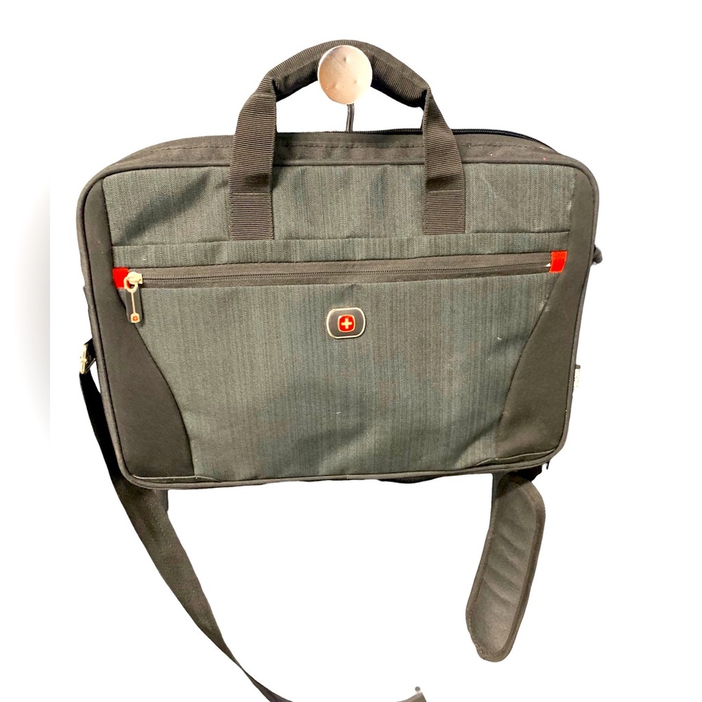 Wenger Swiss Army Laptop Computer Case Shoulder Bag Briefcase Heather/Black‎ EUC